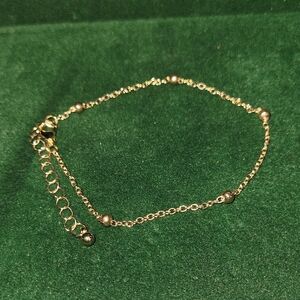 Gold Tone Beaded 8"x2.5" Ext Bracelet